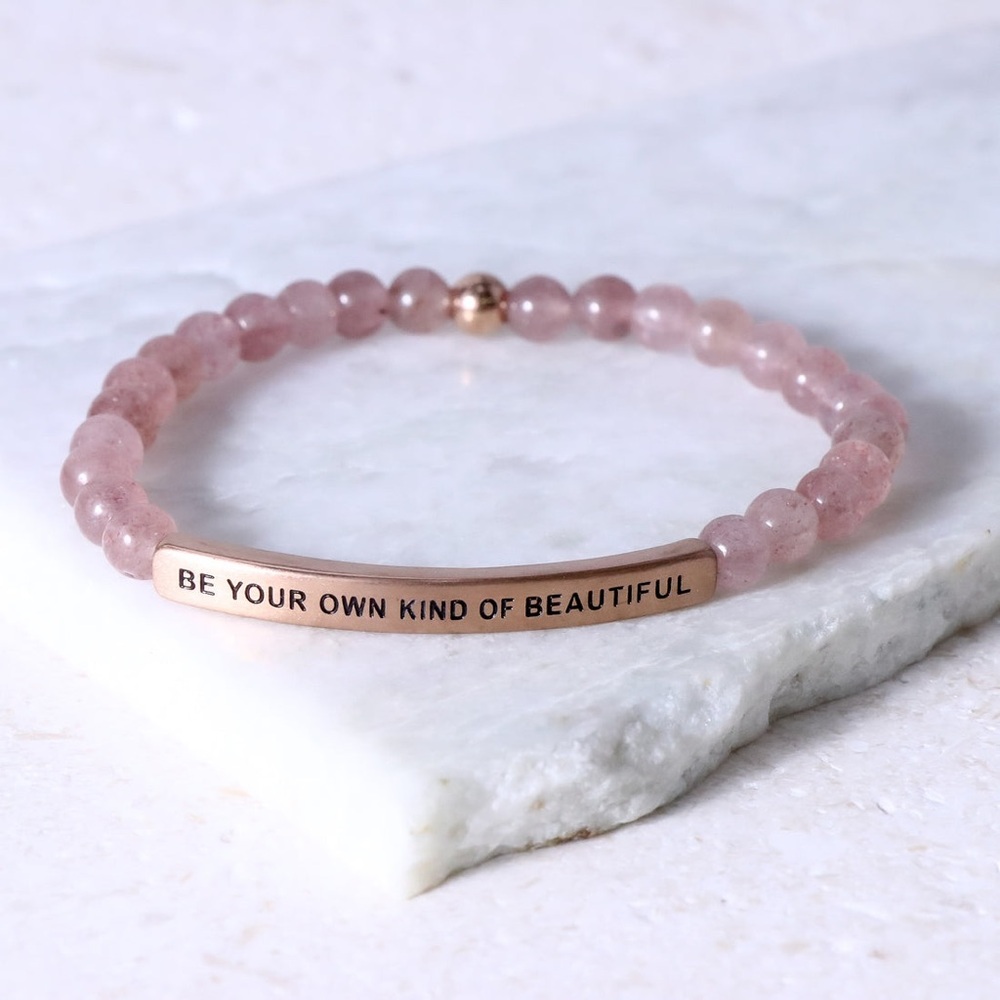 Be Your Own Kind of Beautiful Pink Quartz Bracelet Set| Inspiration Co.